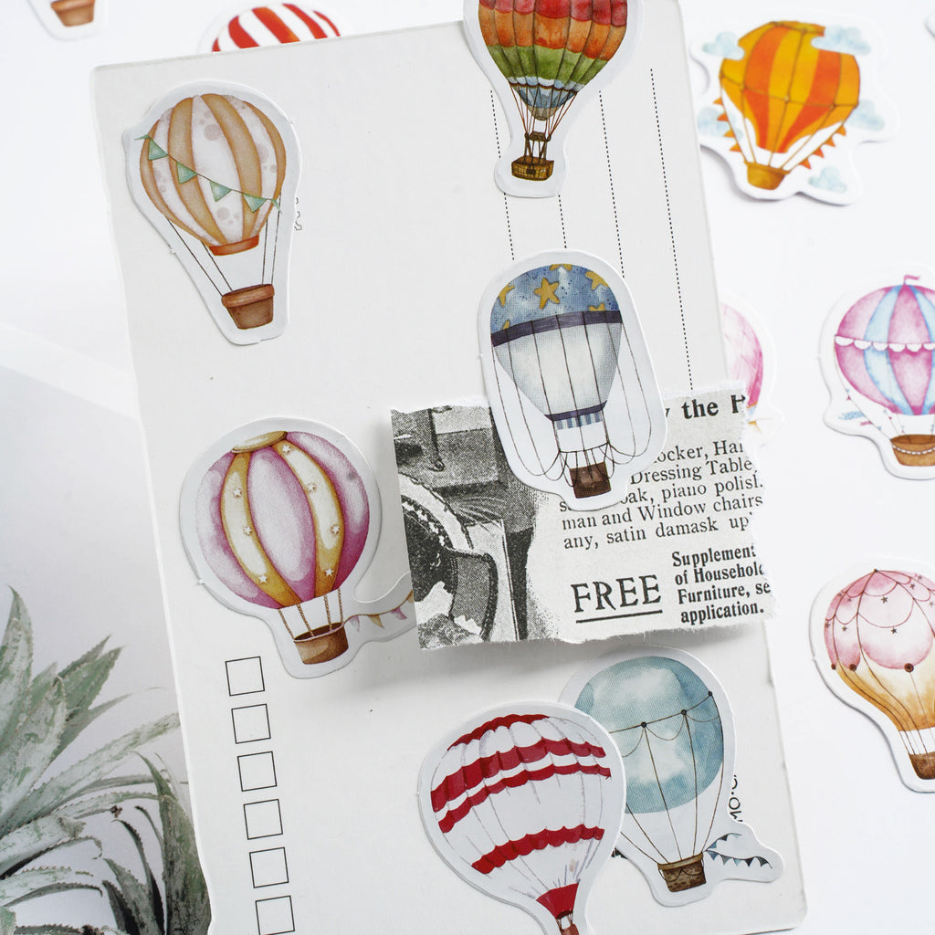 Hot Air Balloon Journal Decorative Source Material 46 Pieces