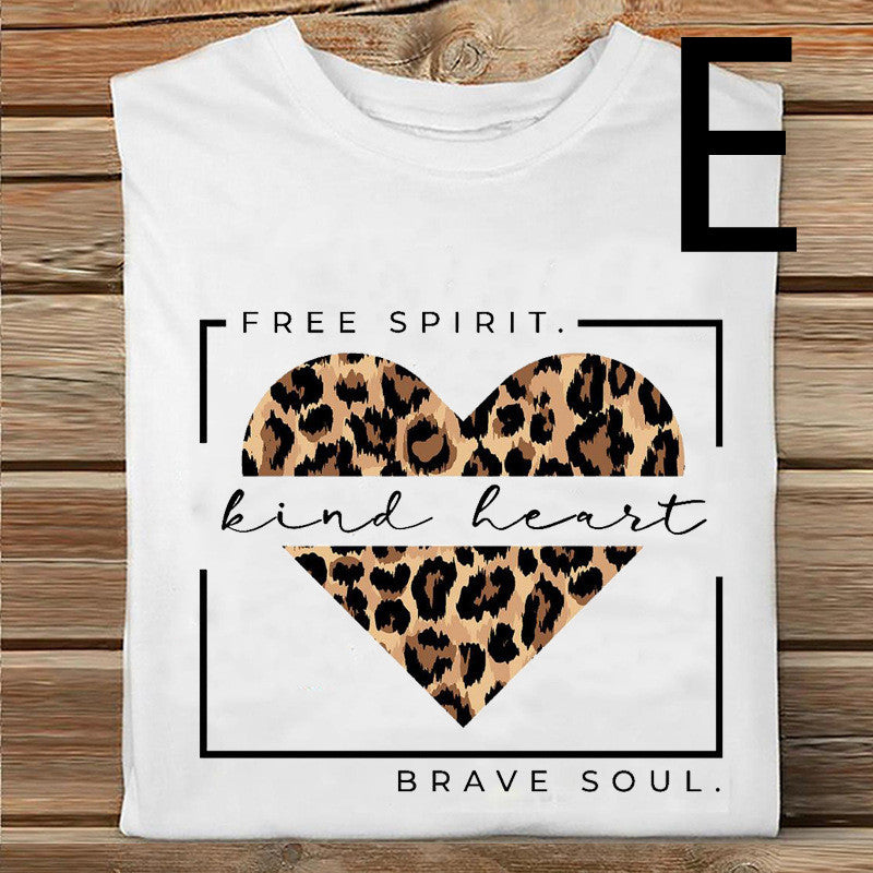 Women's Printed Casual Loose Round Neck T-shirt