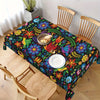 1pc Mexican Floral Tablecloth, Round, Machine-Woven Polyester, Waterproof & Spill-Resistant, Perfect for Fiesta & Cinco De Mayo, Home & Kitchen Dining Decor, Ideal Gift for Party Enthusiasts