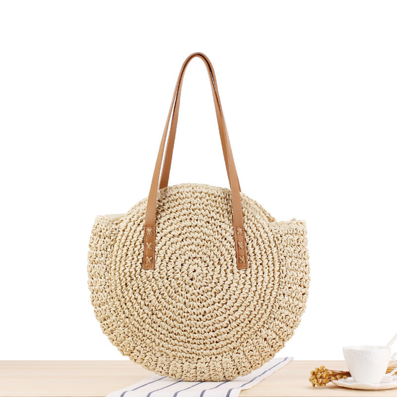 Straw bow crossbody woven bag