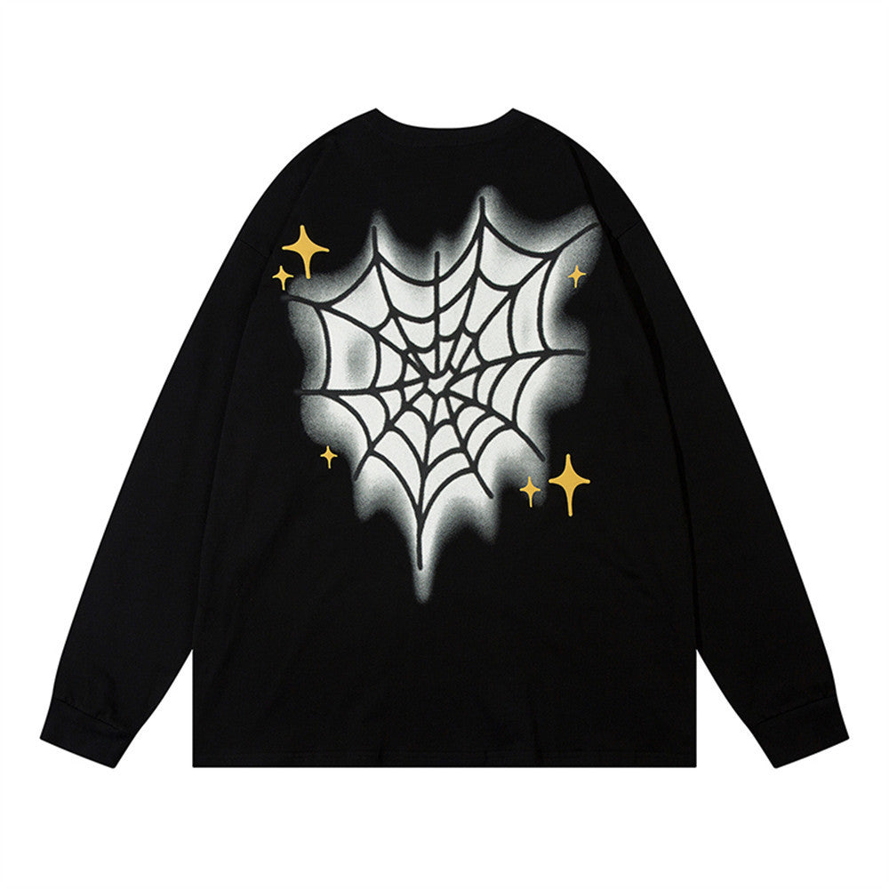 Men's Fashion Cotton Spider Web Heart-shaped T-shirt