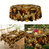 1pc Tablecloth, Autumn Harvest Tablecloth, Round Thanksgiving Flower Plants Harvest Theme Waterproof Table Cover, Stain-Resistant Table Cloth, For Family Gatherings And Holiday, Kitchen Accessories