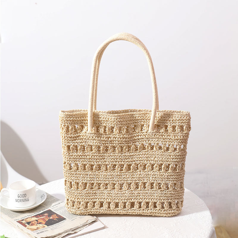 Korean Style New Straw Woven Hollow One-shoulder Woven Bag