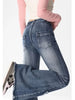 Vintage-Inspired High-Waist Flare Jeans for Women - Stretchy Cotton Blend with Butterfly Embroidery, Perfect for Spring/Fall