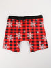 4pcs Men's Christmas Boxer Briefs Set with Santa, Snowflakes & Gingerbread for Man Designs - Includes Greeting Card, Comfortable Polyester Blend, Perfect Holiday Gift