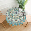 Mandala Style Polyester Round Tablecloth - Handmade Woven 59.84inch Decorative Table Cover