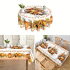 Thanksgiving Harvest Pumpkin and Sunflower Polyester Round Tablecloth - Machine Woven, Durable Polyester100% for Holiday Dining, Kitchen, Picnic, and Farmhouse Decor - Fits 4-6 Seats