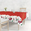 Christmas tablecloth - Christmas Festive Disposable Tablecloth - Machine-Woven Plastic PE - Deck the Halls in Style