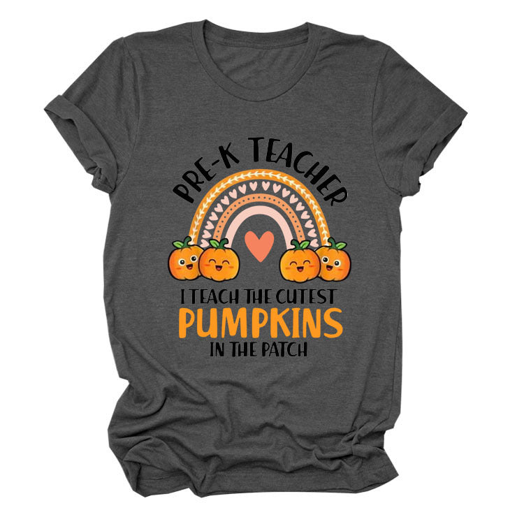 Pumpkin Love Rainbow Halloween Short Sleeve T-Shirt