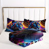 Leopard Comforter Set Rainbow Comforter, Cheetah Printed Bedding Set, Colorful Animal Duvet Set with 1 Comforter and 2 Pillowcases