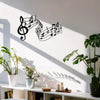 Unique Music Notes Metal Wall Art - 15.75" x 8.61" Minimalist Sculpture, Modern Home Decor, Creative Gift for Musicians and Housewarming