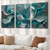 3pcs/set Teal Fluid Abstract Framed Canvas Poster - Modern Wall Art - For Bedroom, Living Room, and Corridor - Ideal Decor and Room Decoration Gift for Art Lovers