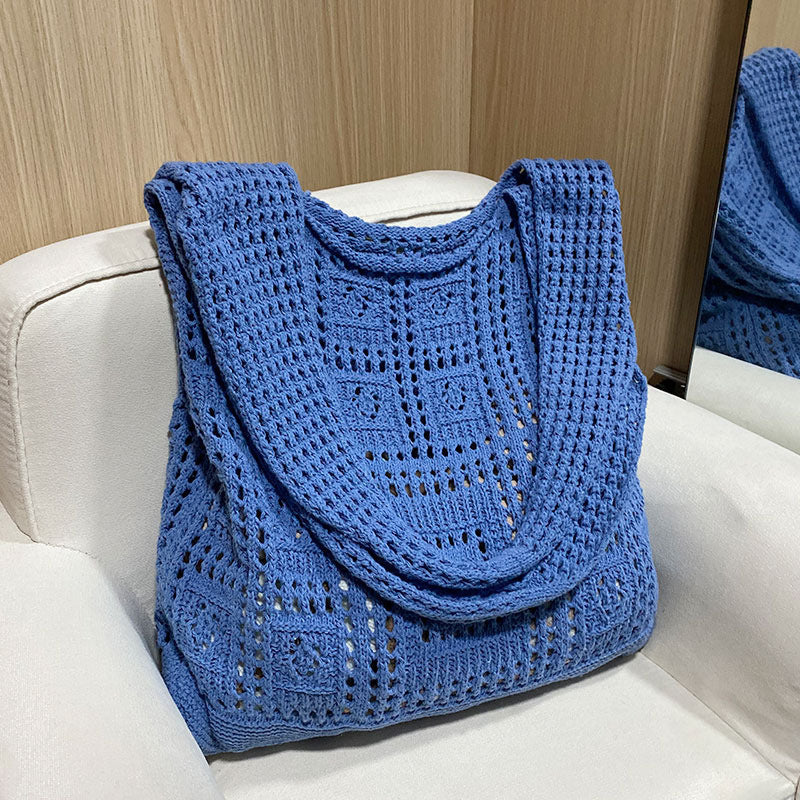 Mesh Hollow Out Simple Woven Bag Girls' Shoulder Bag