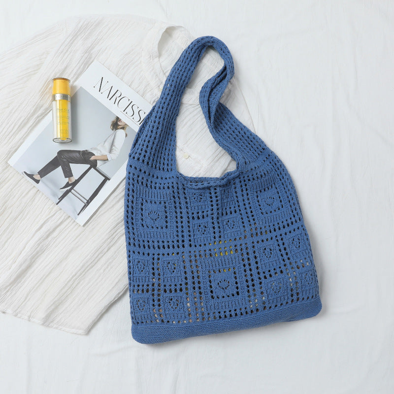 Mesh Hollow Out Simple Woven Bag Girls' Shoulder Bag