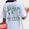 Letter 2D Printed Starry Sky Earth Cotton T-shirt Loose Short Sleeve Top