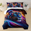 Leopard Comforter Set Rainbow Comforter, Cheetah Printed Bedding Set, Colorful Animal Duvet Set With 1 Comforter And 2 Pillowcases