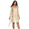 Rainbow Color Hand Crochet Flower Stitching Strapless Irregular Beach Dress Robe