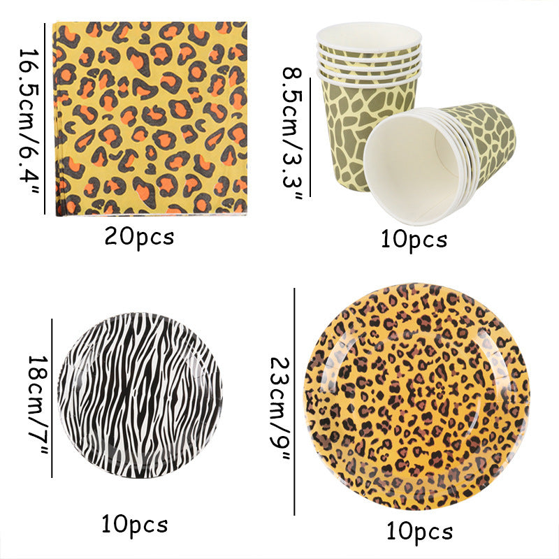 Tiger pattern paper plate paper cup