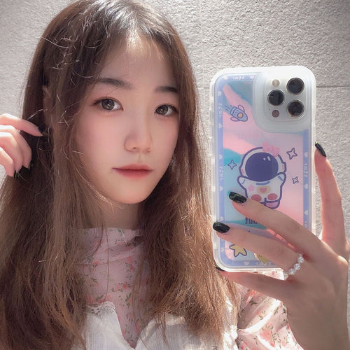 New Love Laser Couple Astronaut Phone Case