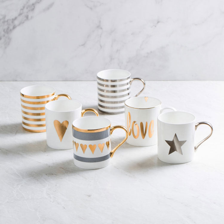 Ceramic Painted Gold Mug Cups For Men And Women