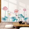 Chinese style wall stickers bedroom warm wall lotus stickers