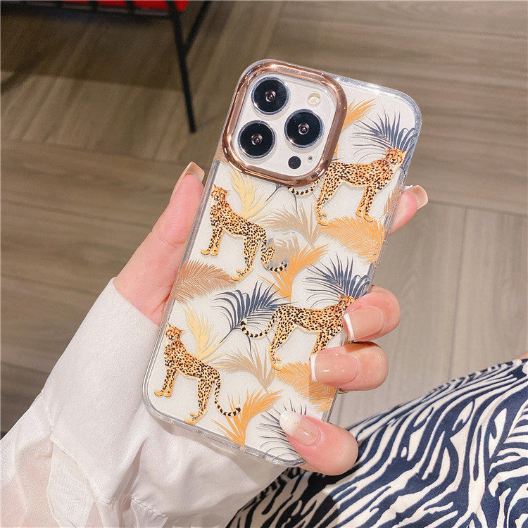 Electroplating Glitter Flower Phone Case Soft Shell