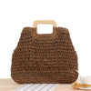 Straw bow crossbody woven bag