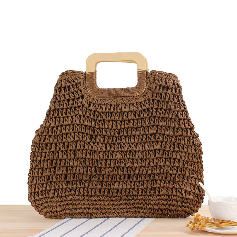 Straw bow crossbody woven bag