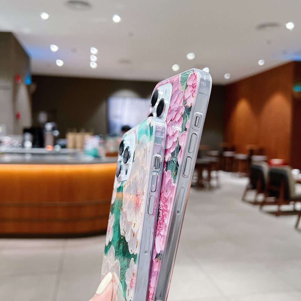 Oil Painting Art Flower Epoxy Soft Phone Case
