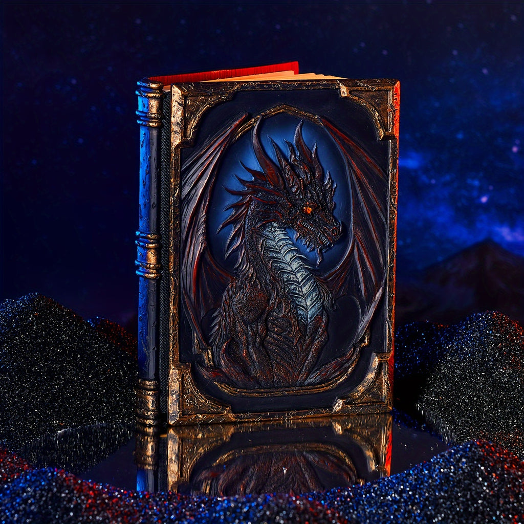 Dragon Notebook - Three-Dimensional Relief, 3D Cover, Magic Handbook, Fantasy Diary - 100 Sheets/200 Pages - For Writing And Drawing - Suitable for Christmas, Halloween, Birthday Gifts - Unique Table Ornament