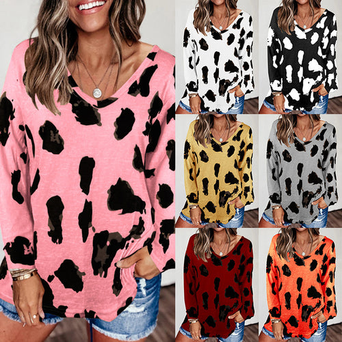 Loose long sleeve printed T-Shirt Top
