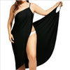 Stitching Solid Color Sexy Beach Dress Suspender One-piece Skirt