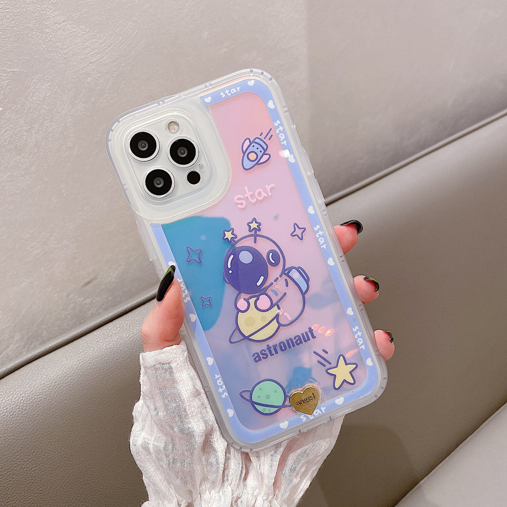 New Love Laser Couple Astronaut Phone Case