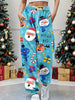 Cozy Women's Christmas Cartoon Print Joggers - Casual Slant Pockets, Drawstring Elastic Waist, Fall & Winter Essential