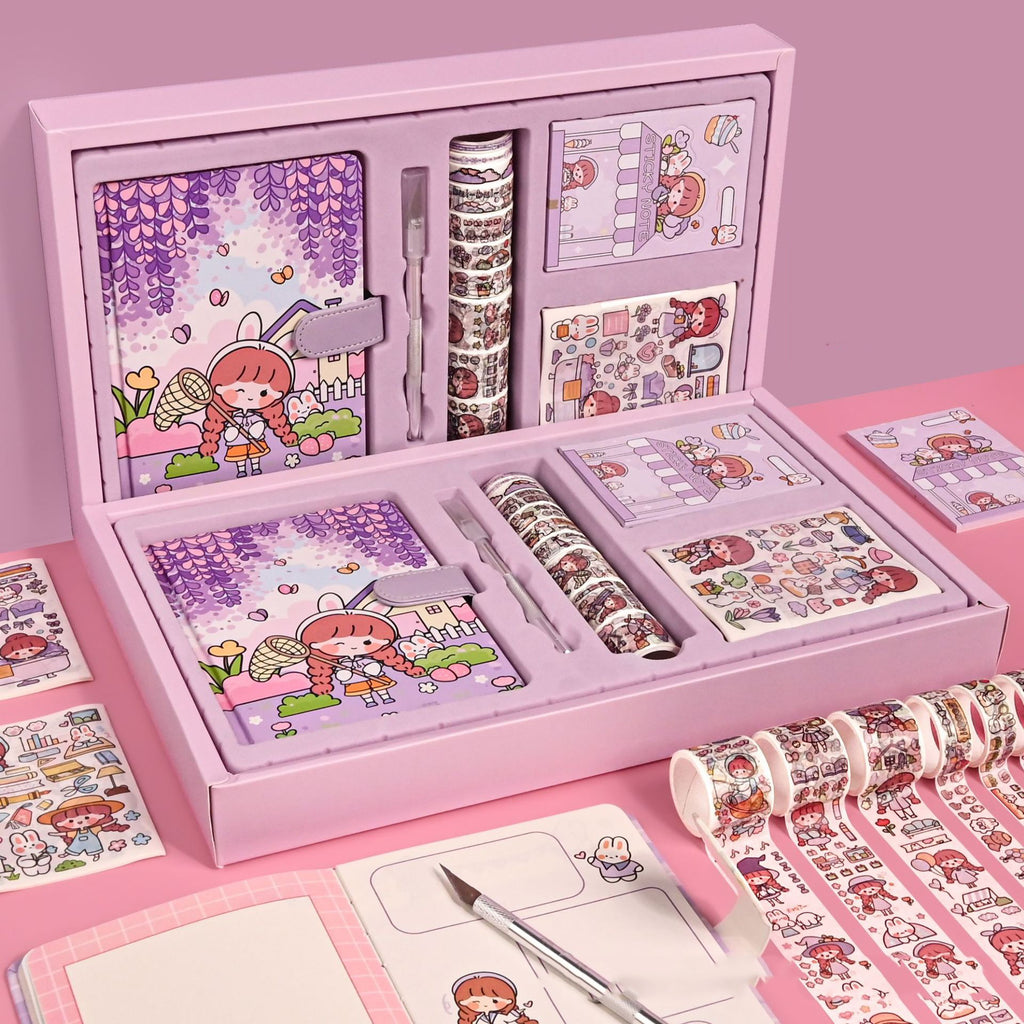 AKi Sauce Journal Book Gift Set Ins Good-looking Creative Journal Tape Stickers Notebook Full Set Of Materials