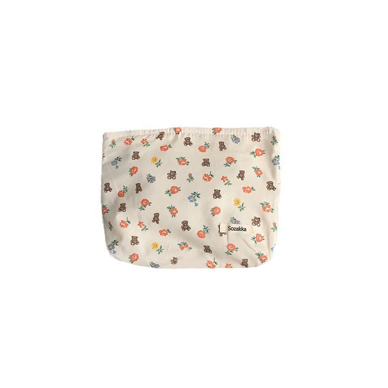 Floral Cotton Artistic Cosmetic Bag Women