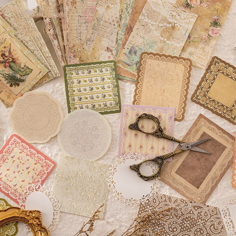 Retro Artistic Romantic Hollow Lace Journal Decoration Collage