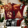 4-Pack Contemporary Christmas Throw Pillow Covers 18x18 Inch, Hand Washable Polyester Cushion Cases with Zipper Closure for Living Room Couch and Bed Decoration, Festive Print Design - No Insert