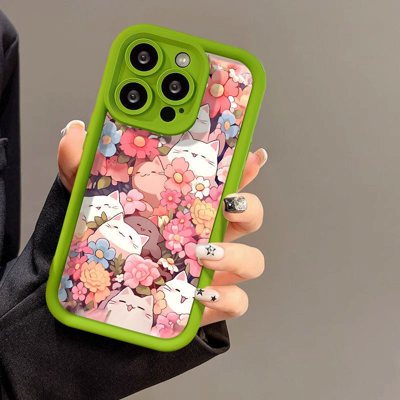 Frosted Advanced Full Screen Cat Flower Phone Case