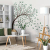 Set of 4 Large Creative Tree Wall Stickers - Vivid Green Leaf Pattern, Self-Adhesive & Removable Decals - Enhance Bedroom, Entryway, Living Room, Porch Decor - Durable, Hassle-Free Home Accent