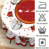 Christmas tablecloth - Festive Christmas Tablecloth - Red Poinsettia and Holly Design - Deck the Halls in Style