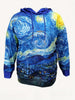 Plus Size Casual Sweatshirt, Women's Plus Painting Print Long Sleeve Drawstring Hoodie With Pockets