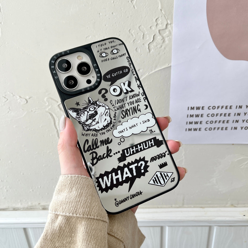 English Graffiti Cat Suitable Phone Case