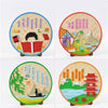 Creative Paper Cups And Plates Stickers For Educational Non-woven Kindergarten Art Area