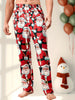 Men's Trendy Christmas Santa Claus Print Loose Pajama Trousers, Stylish All-match Pants, Comfy & Skin-friendly Daily Home Pants