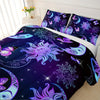 Sun And Moon Comforter Set, Butterfly And Star Bedding Set, 3D Printed Bohemian Gothic Duvet With 2 Pillowcases