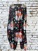 Women's Plus Size Loose Christmas Print Wide Leg Pants, Polyester, Vacation Style, Non-Stretch Fabric, Seasonal, with Pockets, Solid Color, Woven