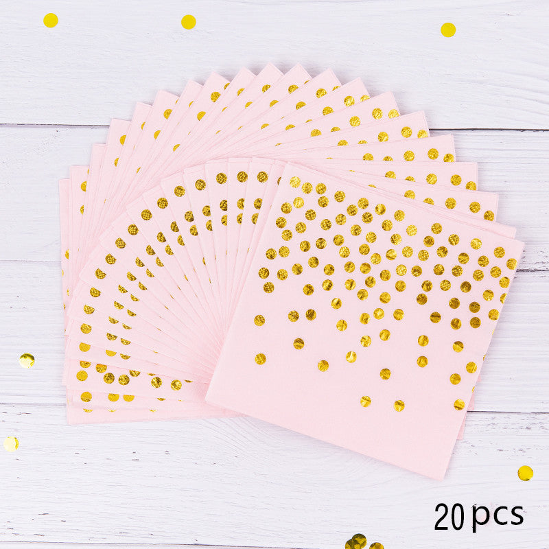 Gold dotted paper cup with foundation