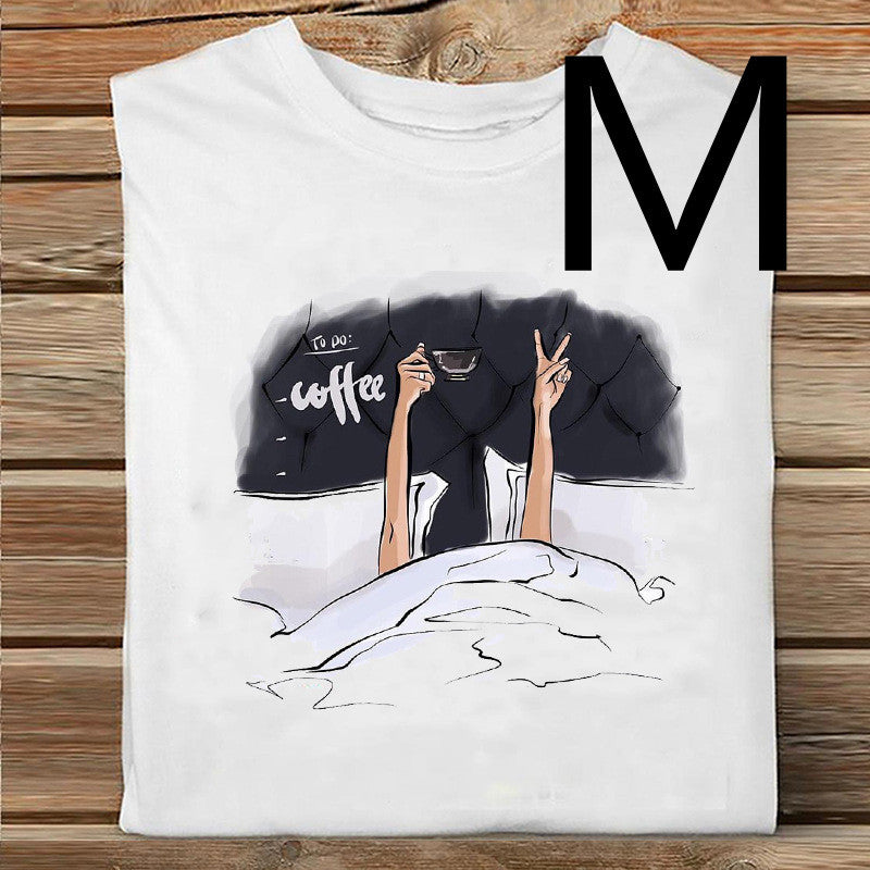 Women's Printed Casual Loose Round Neck T-shirt
