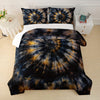 3-pcs Bohemian Purple Wreath Style Duvet Set, Artistic Tie Dye Printed Bedding Design, Creatively Designed Adult Duvet Set (1*Comforter + 2*Pillowcase, Without Core)